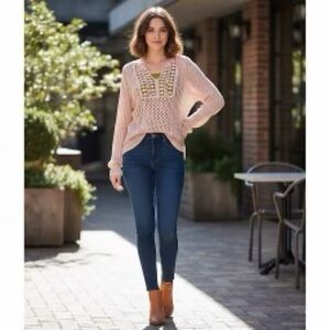 89th & Madison light pink crochet Sweater for Women